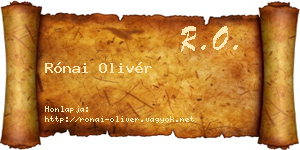 Rónai Olivér névjegykártya